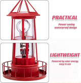 LED Solar Powered Lighthouse, 360 Degree Rotating Lamp Courtyard Decoration Waterproof Garden Smoke Towers Statue | Lumora