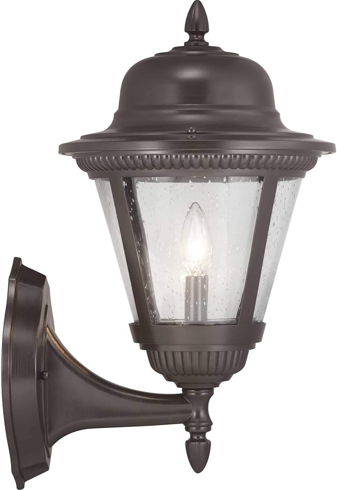 Progress Lighting Westport Collection 2-Light Clear Seeded Glass Traditional Outdoor Medium Wall Lantern Light Antique Bronze