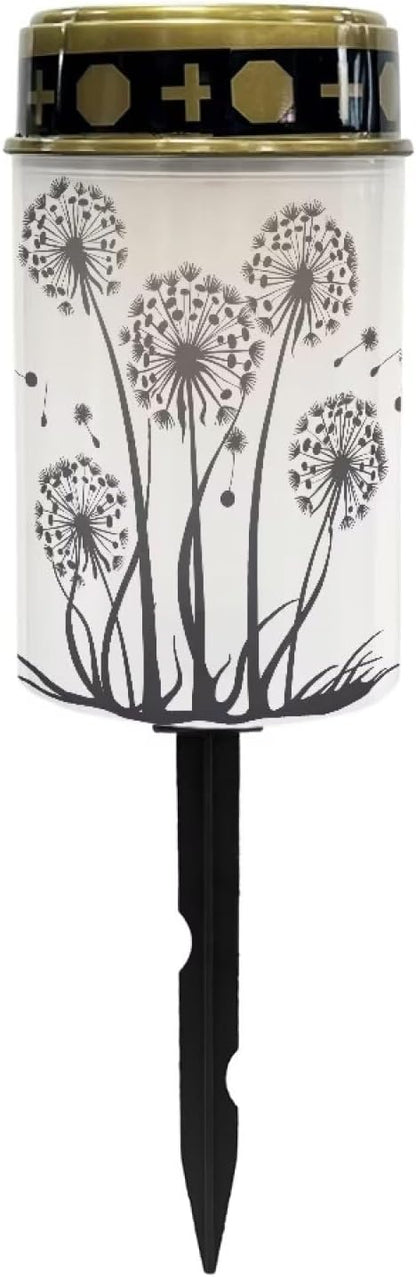 Dandelion Solar Outdoor Lights Floral Cemetery Solar Lights Landscape Lighting Solar Walkway Lights Solar Lights Outdoor Waterproof for Flower Bed, Walkway