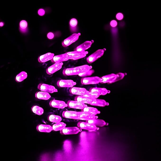 Brizled Pink Valentine Lights, 33ft 100 LED String Lights, Decorative Xmas Tree Light 120V UL Certified Connectable | Lumora