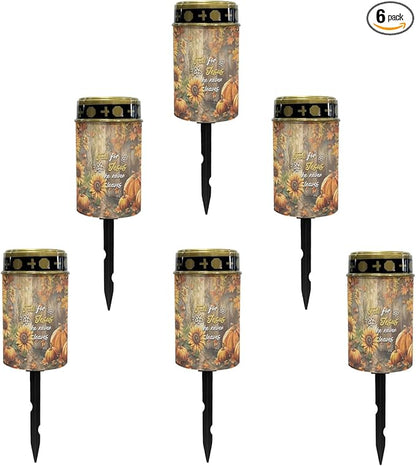 Autumn Fall for Jesus Cemetery Lights for Grave,Solar Pathway Lights Outdoor Solar Garden Light Solar Powered Lantern Landscape Lighting Yard Patio Driveway Light Solar Outdoor