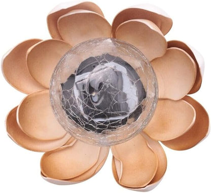 anso Outdoor Solar Light Lotus Flower Lamp Garden Decoration Waterproof Solar Path Light (Beige)