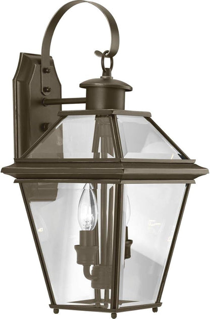Progress Lighting P6616-20 Burlington Two-Light Med Wall Lantern, Oil Rubbed Bronze