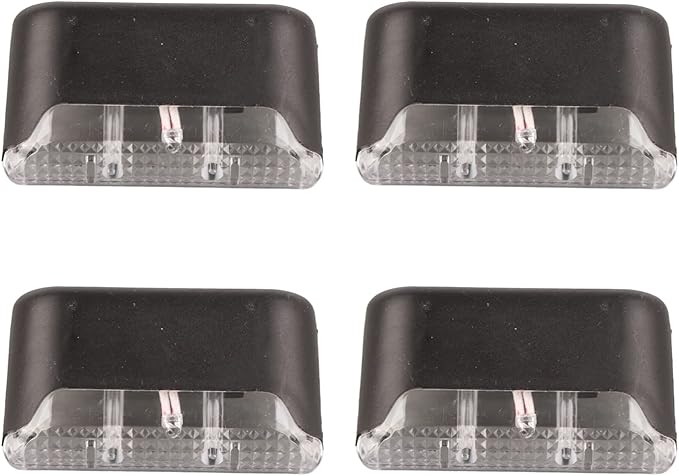 Topyond 4 Pcs Outdoor Lights for Patio Solar Step Light White Lighting Waterproof High Strength Solar LED Deck Light Outdoor Stair Lamp