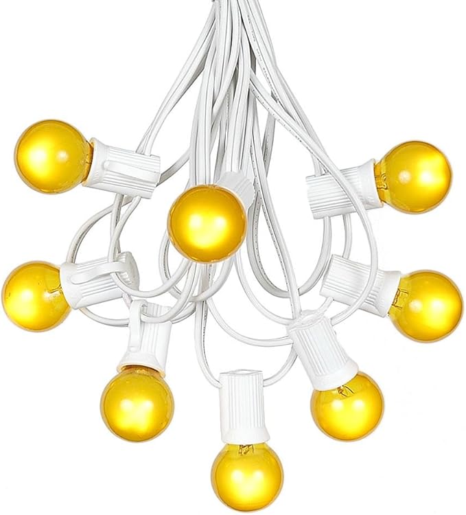 100 Foot G30 Outdoor Patio String Lights with 125 Yellow Globe Bulbs – Indoor Outdoor String Lights – Market Bistro | Lumora