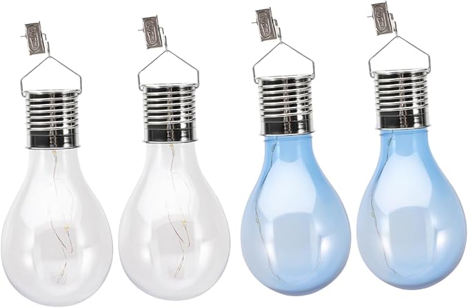 4pcs Solar Powered Led Bulbs Hanging Light for Outdoor Decor Warm Options for Gardens Patios and Camping
