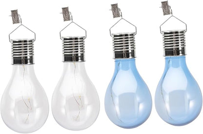 4pcs Solar Powered Led Bulbs Hanging Light for Outdoor Decor Warm Options for Gardens Patios and Camping