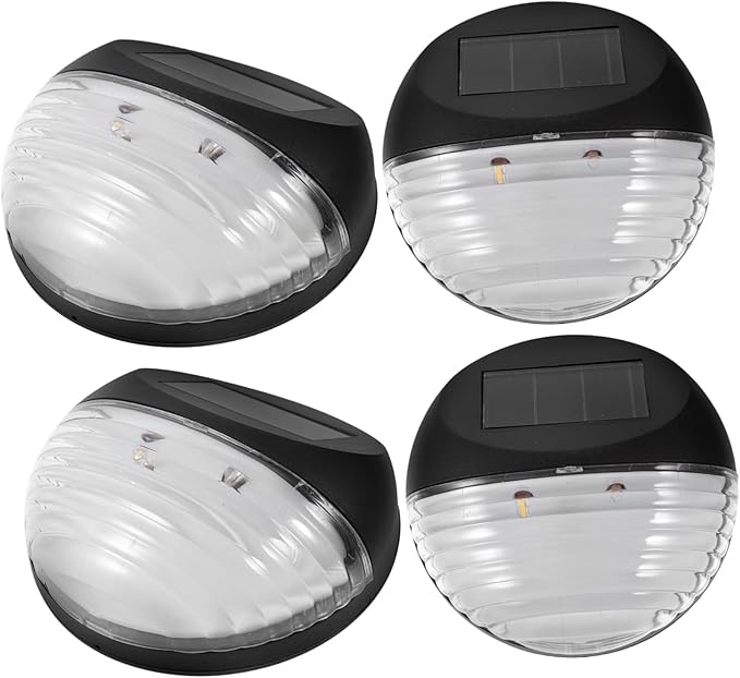 Led Solar Pathway Lights for Garden 4 Pack Solar-Powered Outdoor Stairs Fence Security Lamps Low Voltage Deck Lights