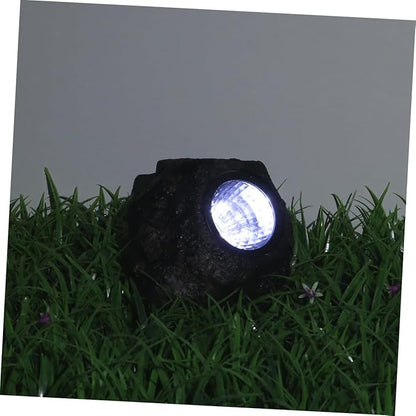 HOMSFOU 2pcs Simulation Stone Solar Lamp Outdoor Landscape Light Solar Pathway Lamp for Patio Driveway