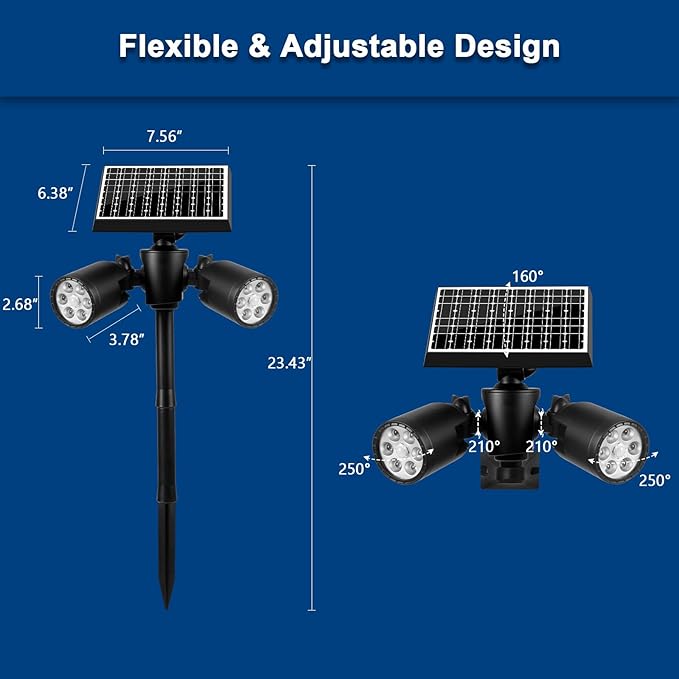 EMANER Outside Motion Solar Lights, 5000mAh Auto Detect On/Off or Always On Security Light, Solar Spotlights Wall | Lumora