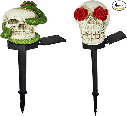 Skeleton LED Solar Light - Spooky Halloween Decoration for Garden, Yard Path, Yard Waterproof Outdoor Solar Light Party Decoration 2 Pack (22)