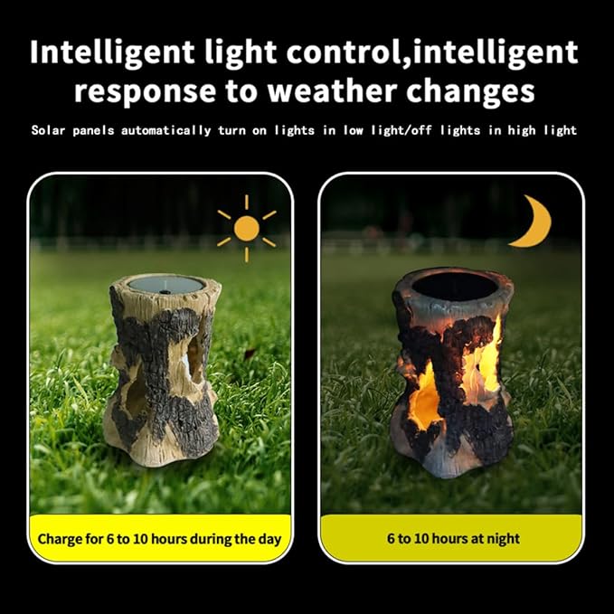 Yardwe Solar Lawn Pathway Lights Outdoor Garden Stump Lamp Solar Yard Lighting Landscape Decor for Park Patio | Lumora