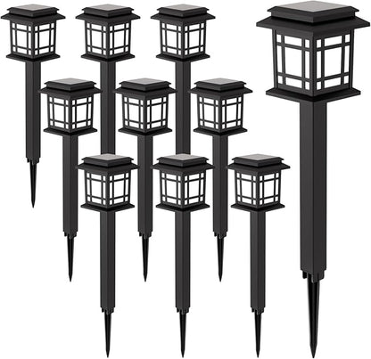 Dream Master Solar Lights Outdoor Waterproof，10 Pack LED Solar Garden Lights，Corrosion Resistant ABS Material Soalr Pathway Lights for Garden, Landscape, Yard, and Pathway Decor