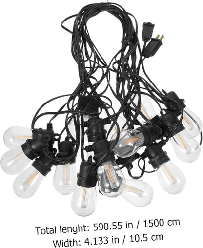 Angoily 15M Outdoor LED String Lights with Shatterproof Bulbs Fairy Lights for Garden Camping and Party Decoration US Plug Cozy Atmosphere Lighting