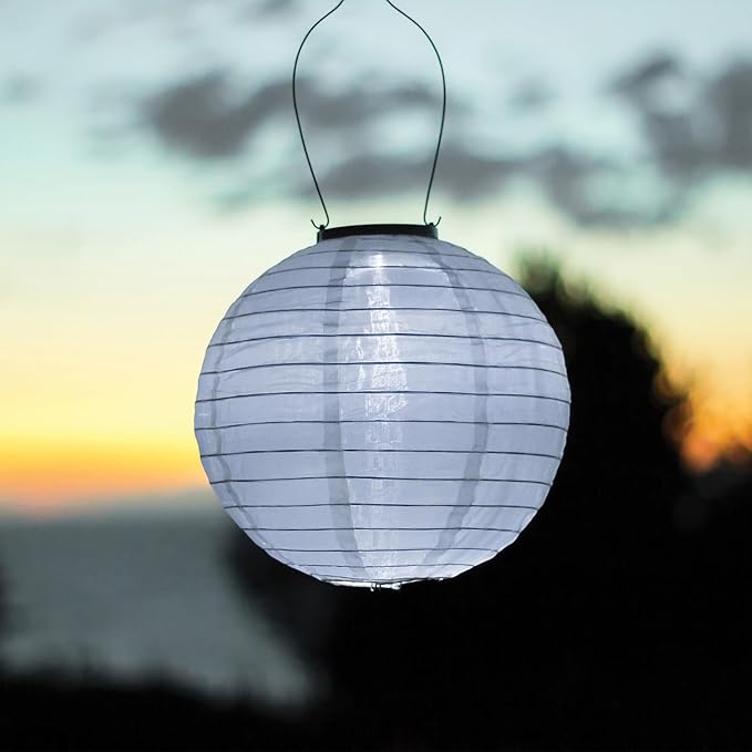 Allsop Home Garden 31577 10-in. Glow Nylon Solar Lantern