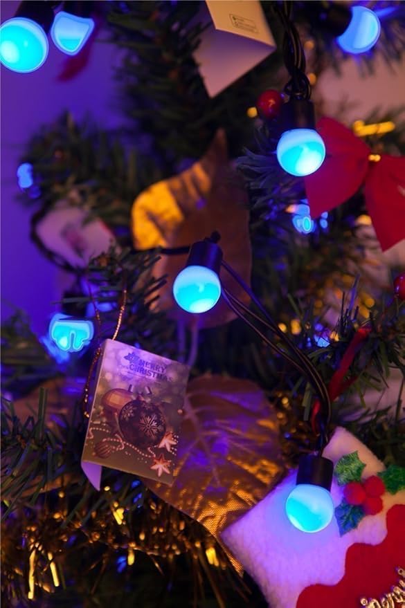 ELEOPTION Smartyard Led String Lights Solar Powered Outdoor Waterproof Night Light Decorative Lights for Outside Garden Camping Patio Party Holiday Wedding (Ball, Colorful)