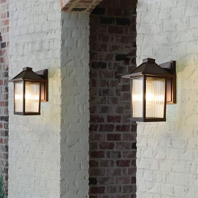 Modern and Simple Outdoor Wall Sconce,e 26 Base Socket Exterior,Waterproof Matte Brown AlumiExpression artistique m | Lumora