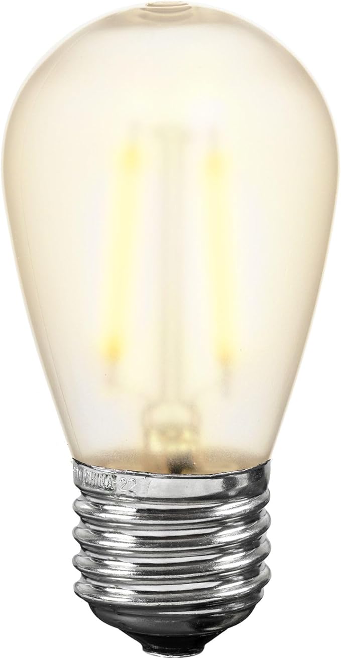 Novelty Lights Outdoor String Light Dual-Filament Replacement Bulbs, 25 Pack S14 LED Edison Shatterproof Plastic | Lumora