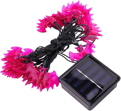 Garneck Solar Purple Bat String Lights Outdoor Decor for Halloween Parties Energy Saving Warm Light for Festive Atmosphere