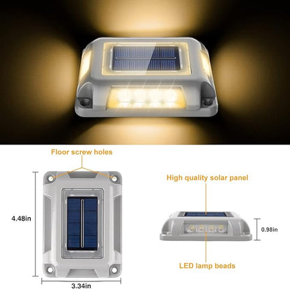 T-SUN Solar Dock Lights, Solar Driveway Lights Outdoor, 12 Pack LED Ground Driveway Light 3000K Warm White Deck Light for Path Garden Sidewalk Stair Ground Pathway