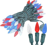 Novelty Lights 24FT 70 LED C6 Outdoor USA String Lights, Commercial Grade Christmas Tree Decorations | Lumora