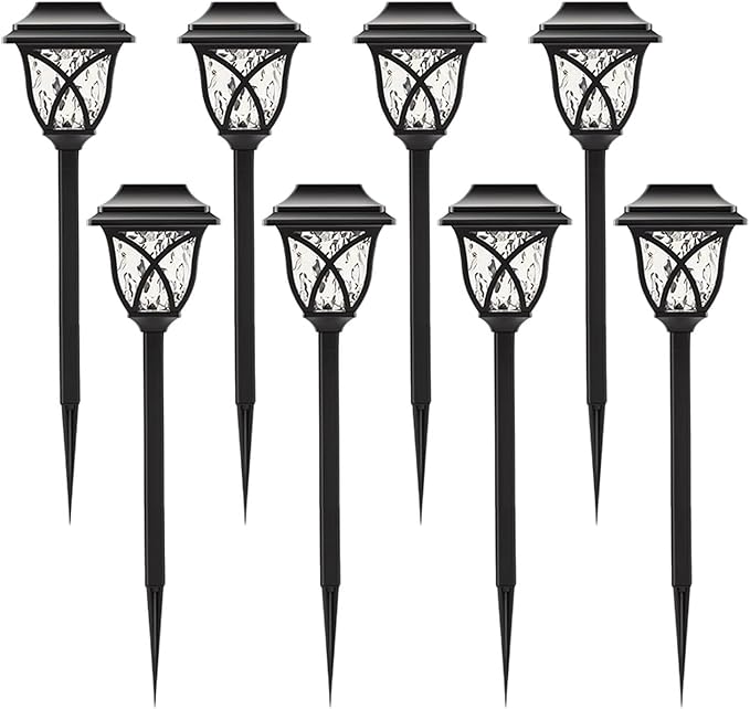 Vintage Solar Pathway Lights, LED Solar Lamp Post Light Waterproof, Decorative Ground Stake Lighting for Patio, Garden, Lawn, Backyard, Pathway, Driveway