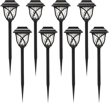 Vintage Solar Pathway Lights, LED Solar Lamp Post Light Waterproof, Decorative Ground Stake Lighting for Patio, Garden, Lawn, Backyard, Pathway, Driveway