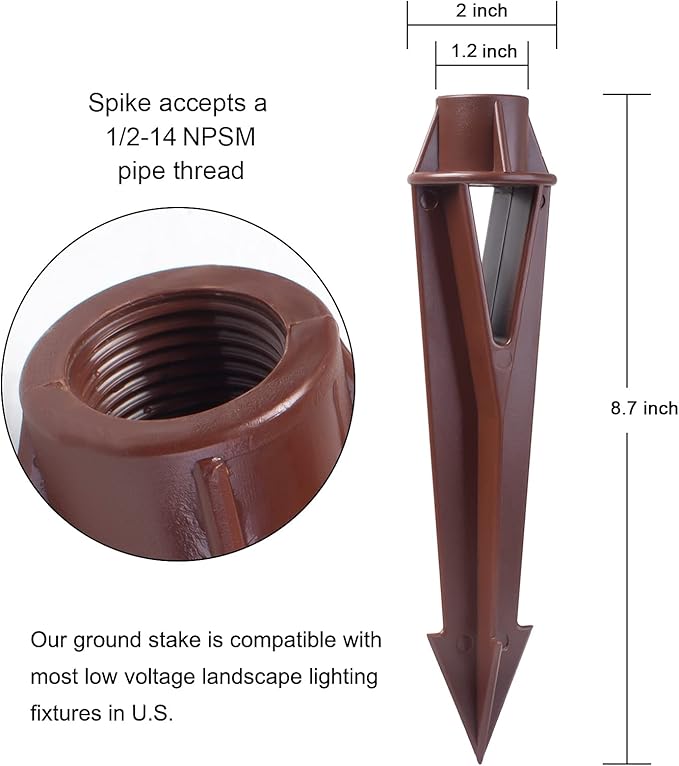 Ground Stake Spike for Outdoor Landscape Spot Path Solar Flood Light Replacement Light Stake Spike Part Holder | Lumora