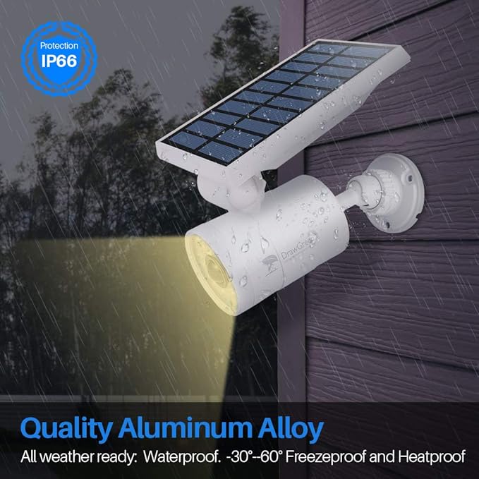 Solar Motion Lights Outdoor Waterproof Aluminum case(not Plastic), Solar Motion Sensor Flood Spot Lights for Outside Post Yard Patio Path Garden, 100-week Free Refund/Replacement