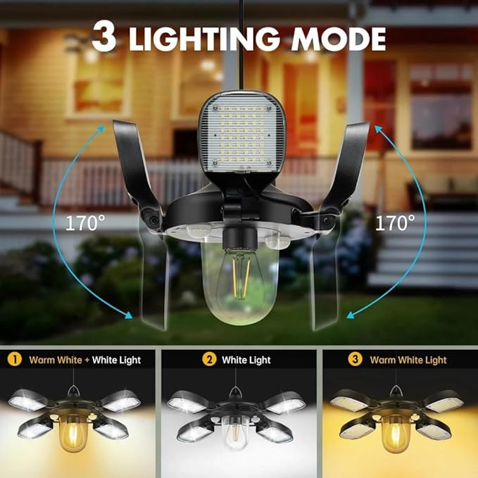 192Led Solar Powered Barn Light Solar Shed Light for Indoor and Outdoor 1000LM Dual Motion Sensor Solar Pendant | Lumora