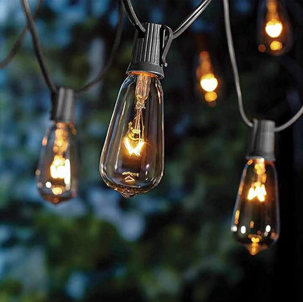 10Ft Outdoor String Lights Waterproof, Hanging Patio Lights with 11 Edison Bulbs (1 Spare), ST40 Vintage Edison | Lumora