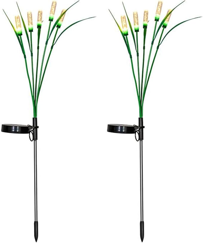 Solar Outdoor Garden Lights,LED Solar Swaying Lights for Garden Patio Yard Pathway Walkway Wedding Party Christmas Landscape Lighting (Warm White, 2 Pack)