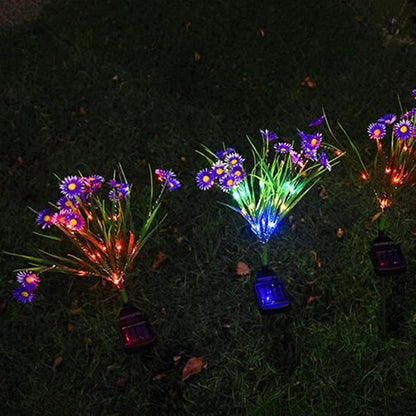 Solar Garden Stake Lights,28 LED Daisy Flower Decorative Lights Outdoor Waterproof Solar Powered Landscape Lights for Yard/Patio/Walkway/Pathway/Path Light (Purple)