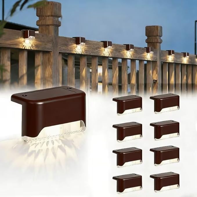 16/8 Set Solar Outdoor Step Lights, LED Landscape Lights, with IP55 Protection Rating, Suitable for Stairs, Steps | Lumora