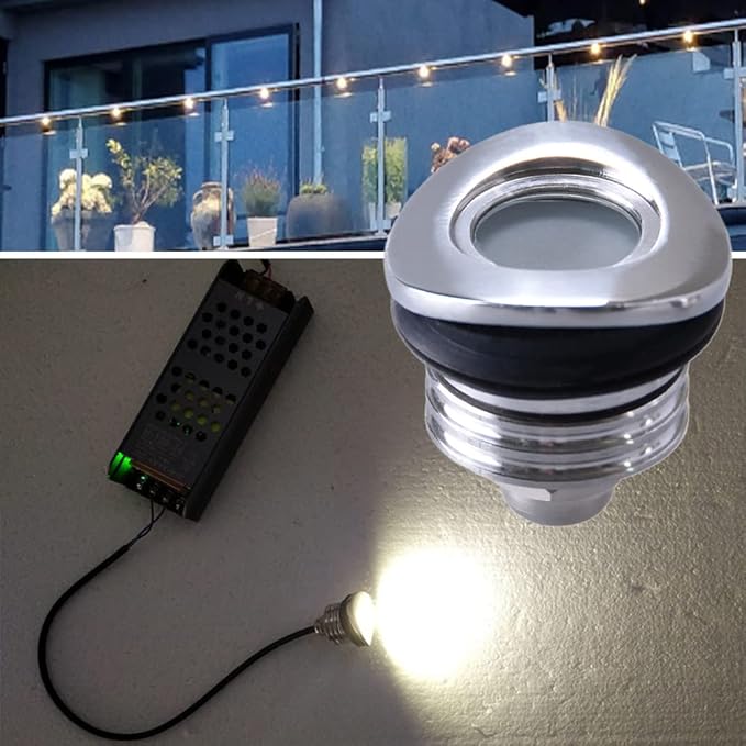 LED Deck Handrail Light 10-Pack, Low Voltage DC 12 Volts Recessed Stair Handrail Lighting,IP68 Waterproof Outdoor | Lumora