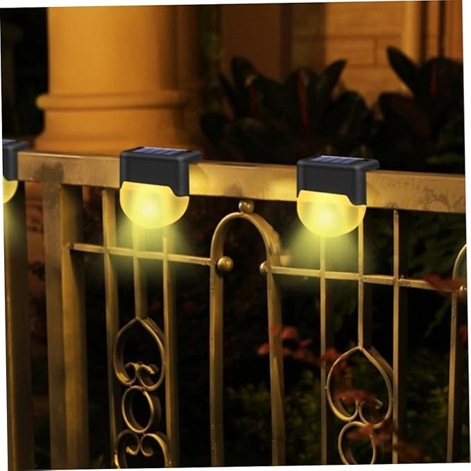 LIFKOME Solar Powered Outdoor Stair Lamp Warm LED Lighting for Fence Handrail Garden Pathway Easy Installation