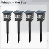 4 Pcs Solar Pathway Lights For Garden, Warm White Tungsten Filament, Auto On/Off Outdoor Landscape Lighting | Lumora