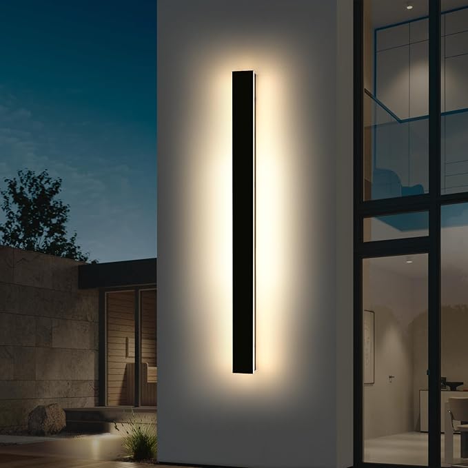 Mikeru 59inch Long LED Wall Light, 3000k Exterior Wall Sconces, Acrylic Invisible Exterior Wall Light for Porch | Lumora