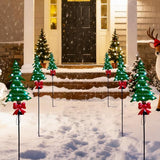 Solar Christmas Tree Garden Stake Lights 2 Pack,Outdoor Xmas Pathway Lights Christmas Decorative Yard Stake Decor | Lumora