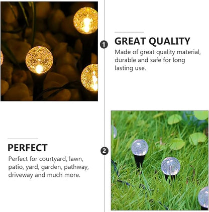 Solar Lawn Lights Outdoor 10pcs Warm White Solar Garden Path Lights with Bubble Globe Design Waterproof for Yard and Patio Decoration