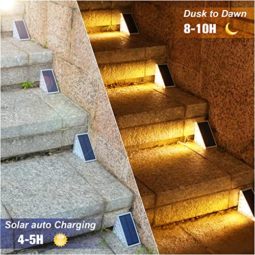 VOLISUN Solar Stair Lights 18 Pack, Solar Step Lights Outdoor Waterproof IP67, LED Outdoor Step Light,Outdoor Light Decor for Garden Stair, Deck, Front Step, Front Porch, and Patio（3000K）