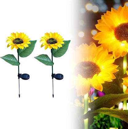Sunflowers Solar Pathway Lights, Outdoor Lighting Landscaping Solar Garden Lights, for Landscape, Patio, Pathway Decor