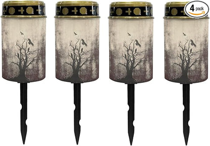 Halloween Branches Solar Garden Lights Outdoor Waterproof Halloween Decor Pathway Lights Solar Powered,Solar Stake Lights for Yard Patio Driveway Lights Outdoor Landscape Lighting