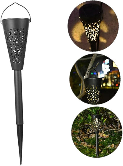 HOMSFOU Solar Pathway Lights Outdoor Waterproof Garden Light Warm White for Yard Lawn Decor