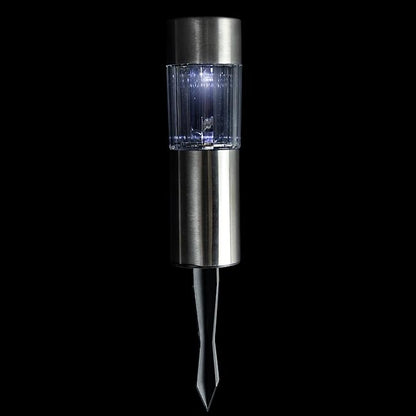 Northlight Set of 6 Solar Powered LED Pathway Markers - 10" - Silver