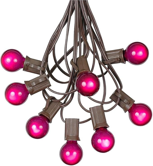100 Foot G30 Outdoor Patio String Lights with 125 Purple Globe Bulbs – Indoor Outdoor String Lights – Market Bistro | Lumora