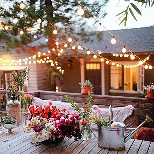 Solar Bulb String Lights,MUEQU 16ft Globe String Lights with 20 Clear Bulb Light,Waterproof Solar Decoration Lights for Backyard Patio Umbrella Deck Bistro Cafe Porch Wedding Party Light (Warm whtie)