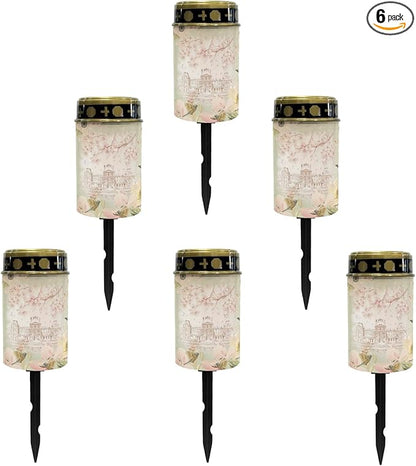 Castle Outdoor Solar Lights Garden Lights Fairy Lights Waterproof Solar Stake Lights Landscape Lighting for Yard Patio Path Warm White Flameless Lantern,Wall Light Auto On/Off
