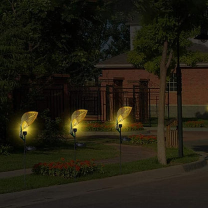 Solar Garden Lights Solar Pathway Lights Solar Garden Leaf Stake Lights Pathway Markers Landscape Lights Solar Garden Lawn Lights for Lawn Patio Yard Walkway