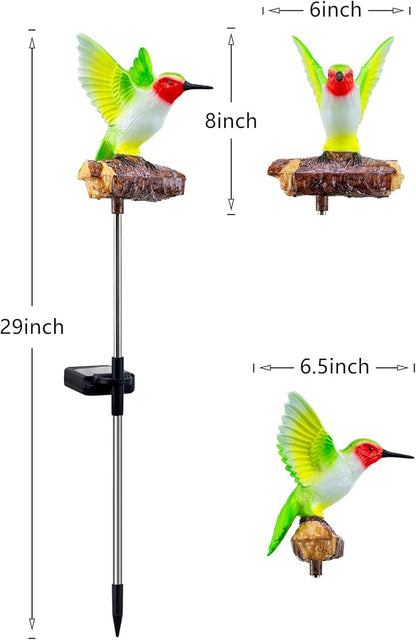 Hummingbird Solar Garden Statue with Motion Sensor Realistic Chirping Sound Lifelike LED Solar Powered Outdoor Decor for Yard Patio Cemetery Memorial Gift for Mom Grandma